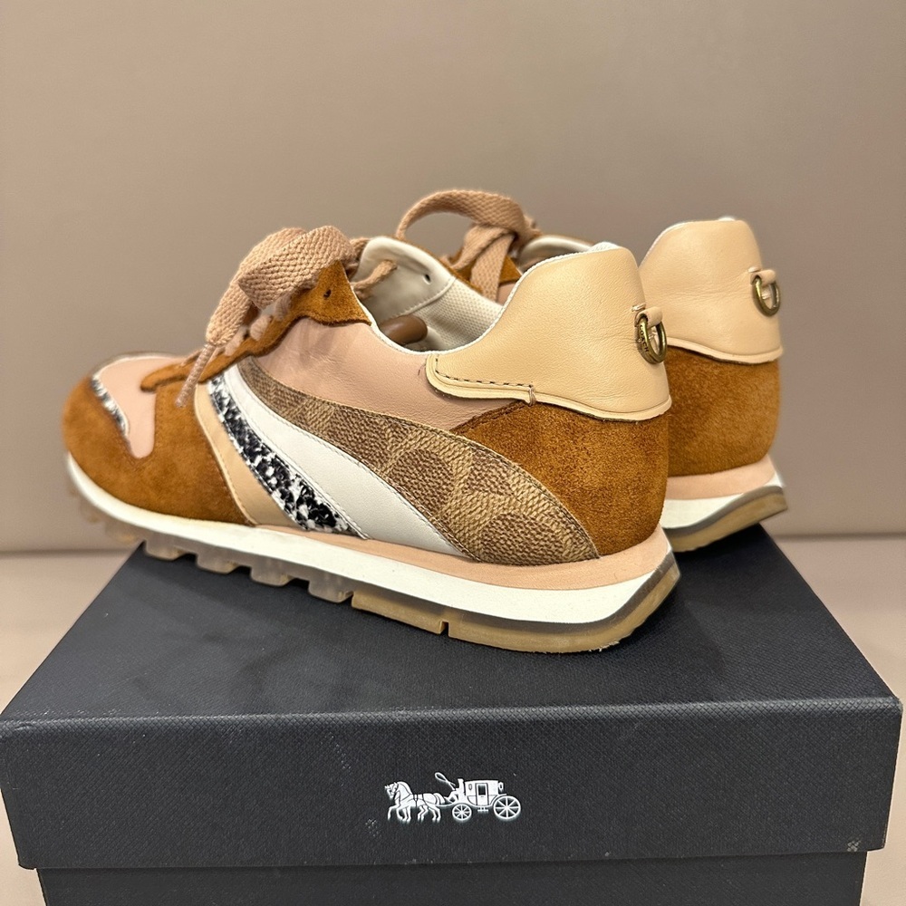 Coach C118 Leather Patchwork Runner Sneakers - Picture 6 of 10